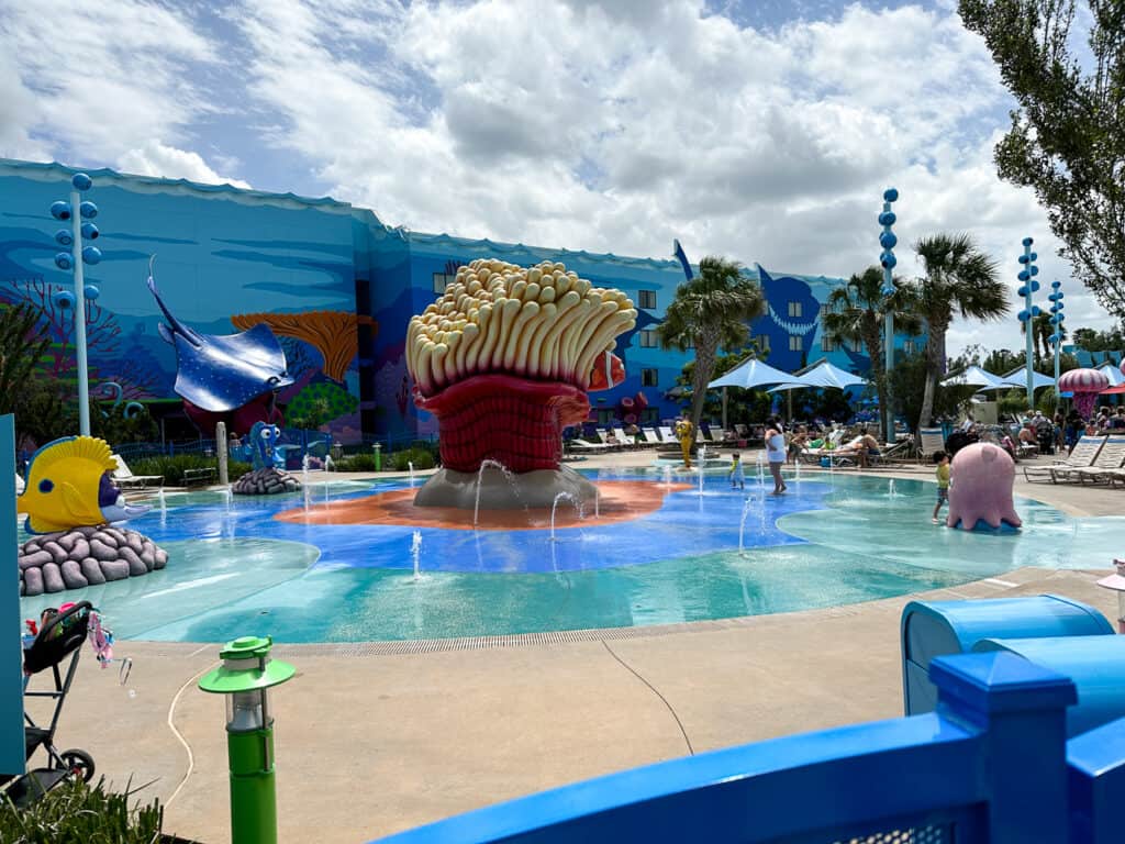 Splash pad pool art of animation