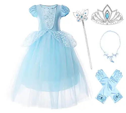 Girls Princess Costume Puff Sleeve Fancy Dress
