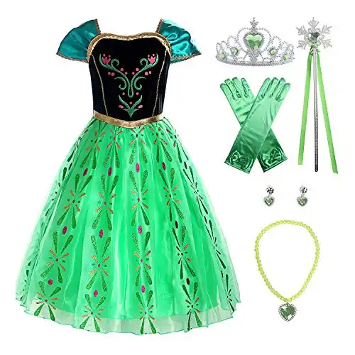 Girls Princess Costume Dress up, Apple Green