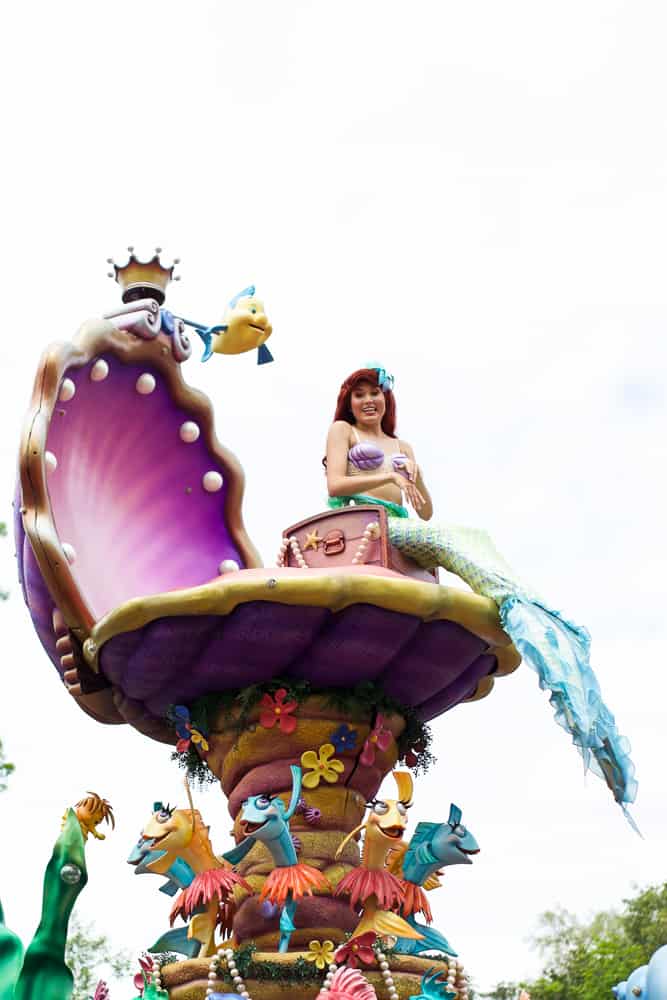 ariel at parade at disney world