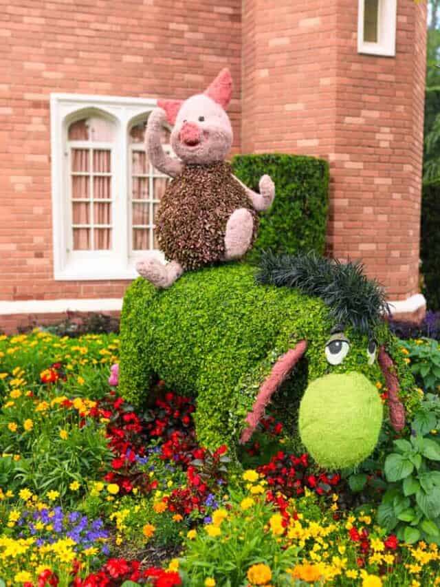 piglet and eyore flower and garden sculpture