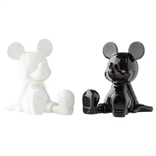 Mickey Mouse Sitting Salt and Pepper Shakers, 3.5 Inch, Black and White