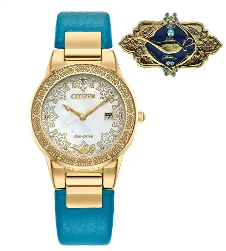 Citizen Women's Eco-Drive Disney Princess Jasmine Crystal Watch and Pin Gift Set