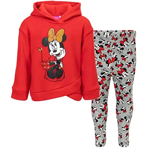 Disney Minnie Mouse Toddler Girls Fleece Hoodie and Leggings Outfit
