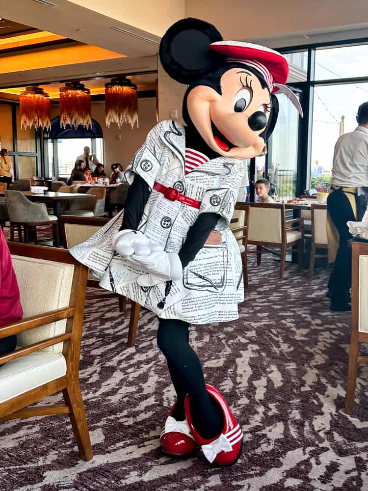 Minnie Mouse at Topolino's restaurant