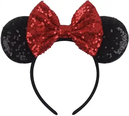 Red Sparkle Minnie Ears Headband