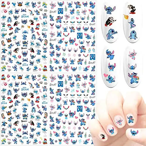 4 Sheets Stitch Nail Art Stickers Decals