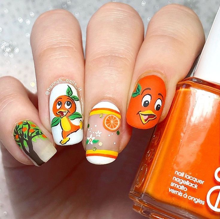 orange bird nails
