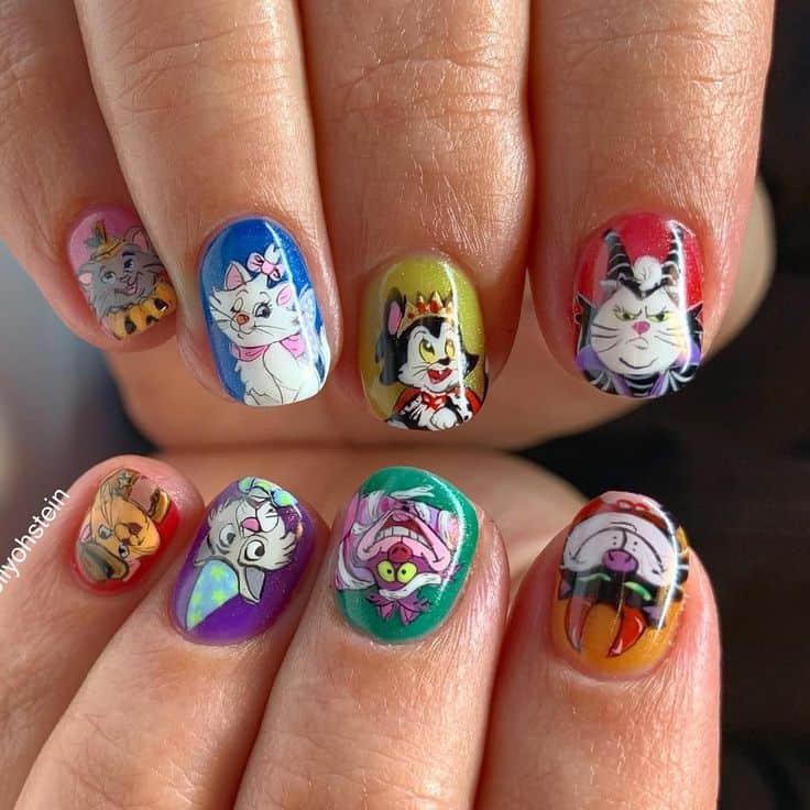 disney cat nails
