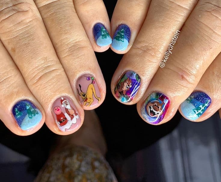 disney christmas nails