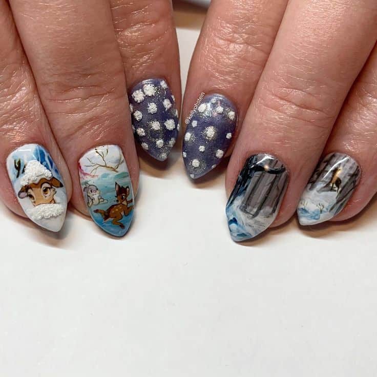bambi in the snow nails