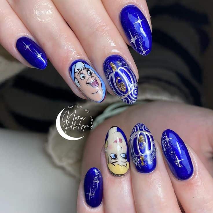 cinderella and fairy godmother nails