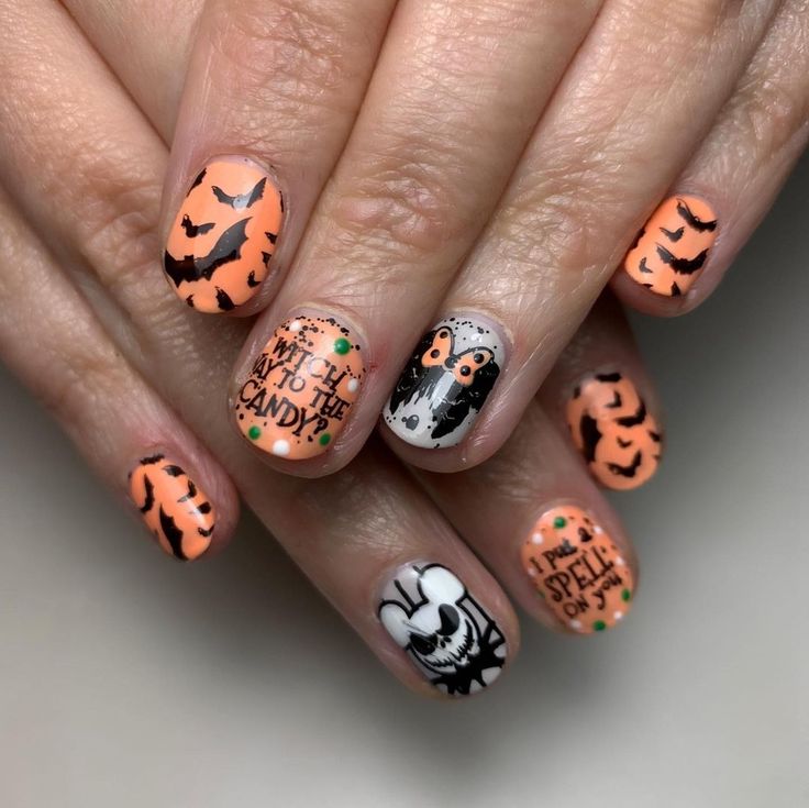 creepy halloween disney nails