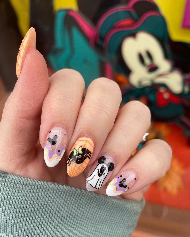 halloween mickey nails