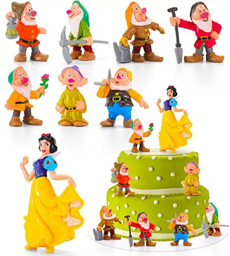 Mini Figurines Snow White Princess and The Seven Dwarfs Figures Cake Topper