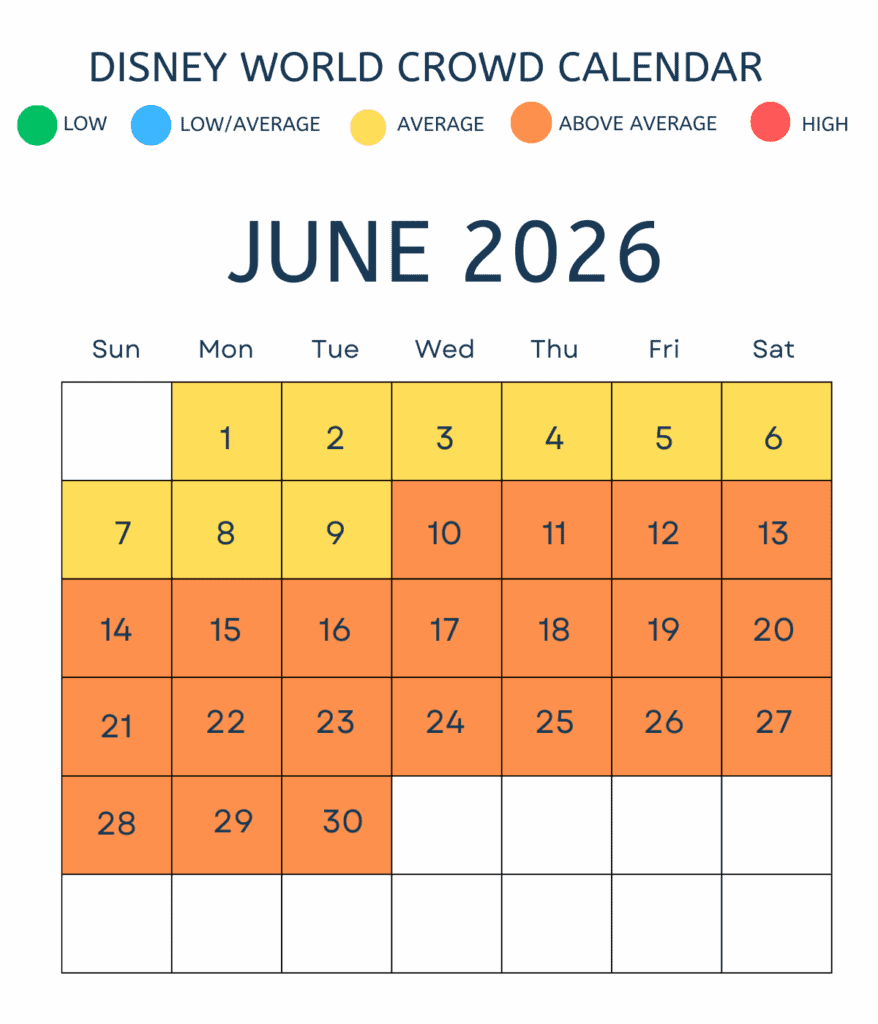 June 2026 Disney Crowd Calendar