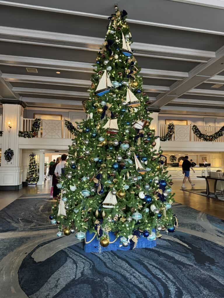 Christmas tree at Beach Club Disney