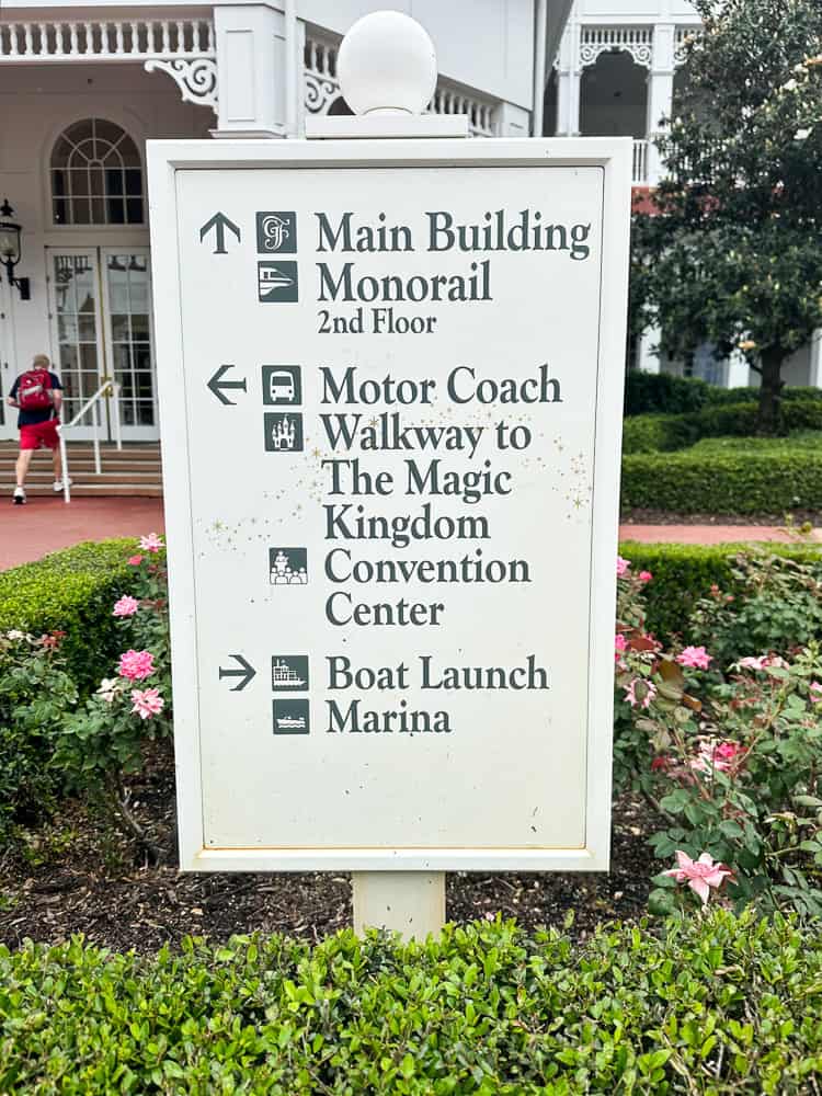 Grand Floridian sign with directions