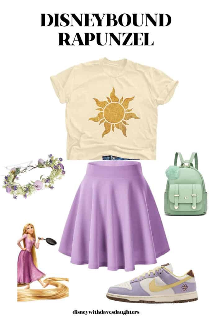 Rapunzel Disneybound Outfit Idea - skirt and sun shirt