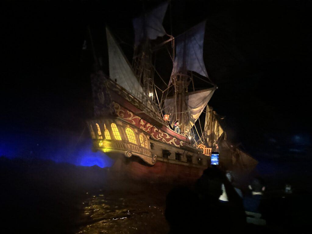 Pirates of the Caribbean ship in the ride