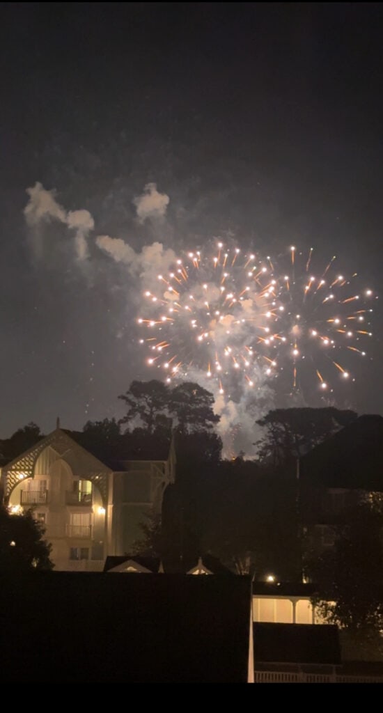 Epcot fireworks from the Beach Club resort