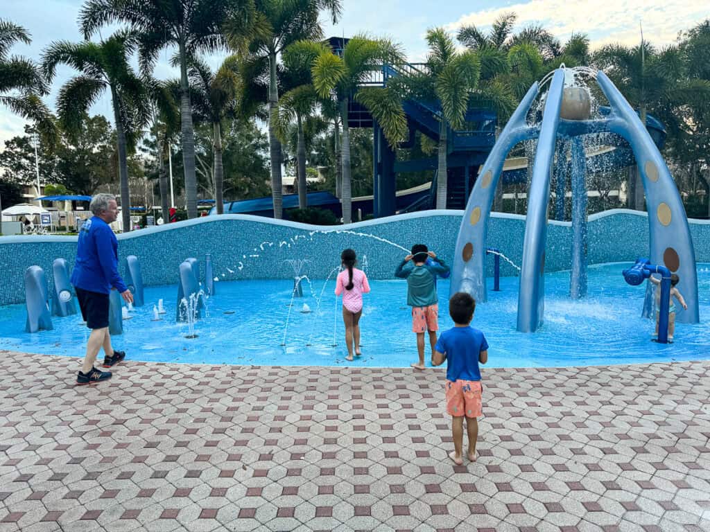 splash pad at contemporary resort