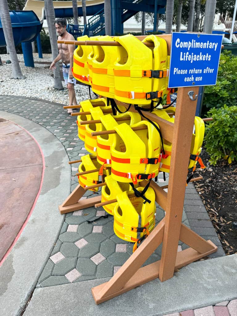 life jackets at contemporary resort