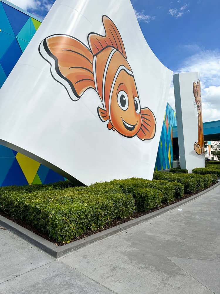 Art of Animation Finding Nemo Section - Large Nemo outside of building