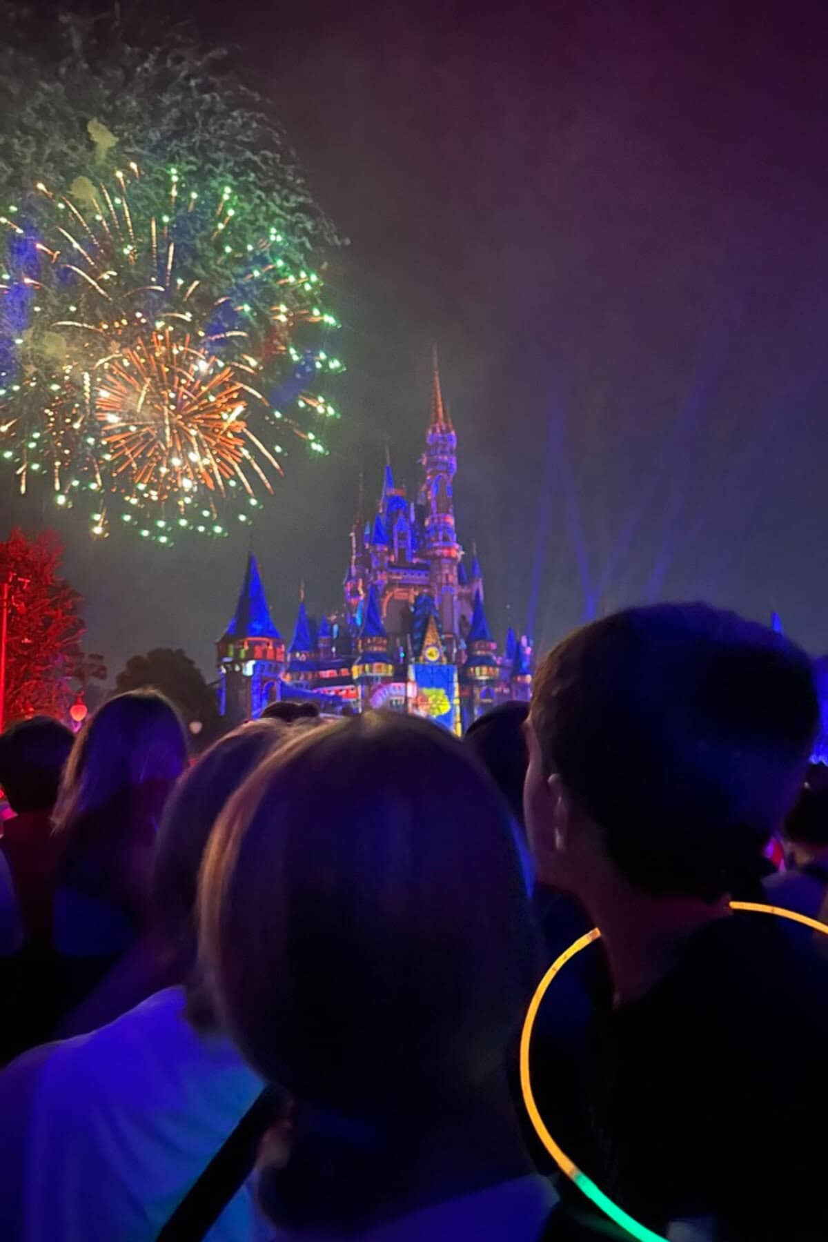 Magic Kingdom Fireworks with glow sticks